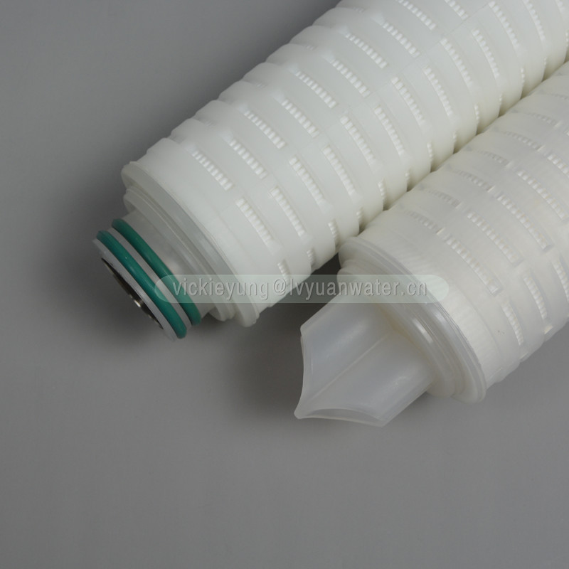 PTFE PVDF Pleated Filter Element 0.45 0.22 Micron Membrane Cartridge Filter